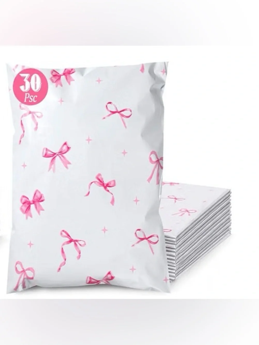 Choose your Pink Bow Poly Mailer Pack of 30 - 10”x 13”
